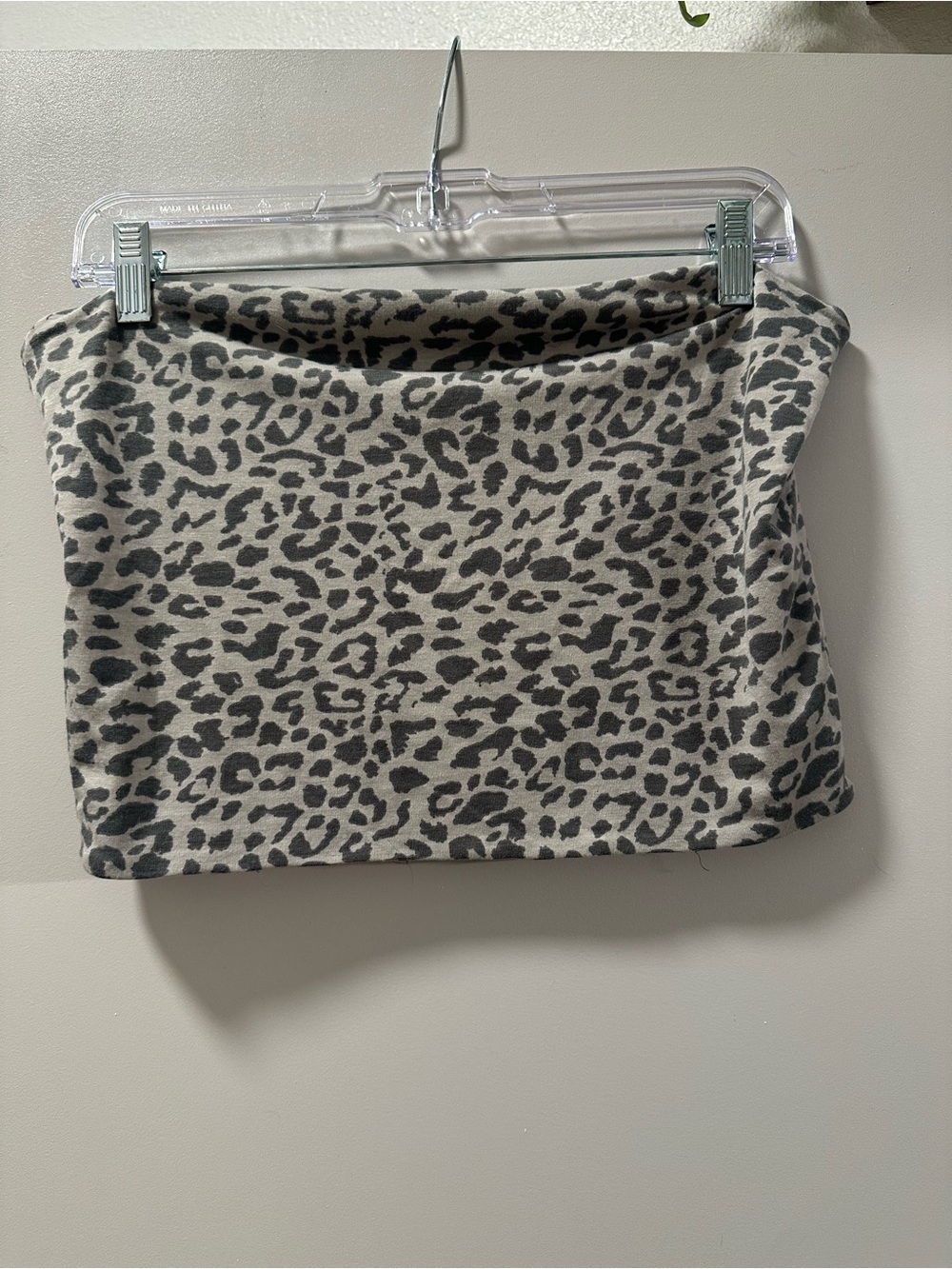 Leopard Print Tube Top Gray and Cream - New With Tags